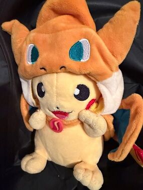 Pikachu with Charizard hood Plush Hooded Character